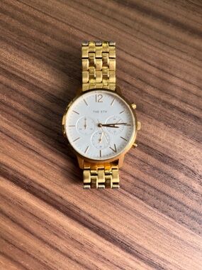The Fifth Label Gold-Tone White Dial Chronograph Watch